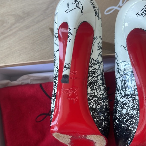Christian Louboutin’s Black / white / red - size 37.5 - Picture 8 of 16